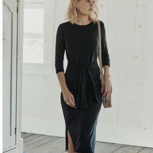 Amour Vert Colombe Soft Stretch Organic Cotton Dress in Charcoal Size S